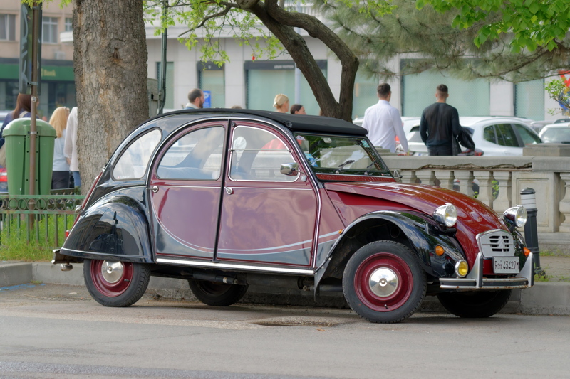 Parked vintage car